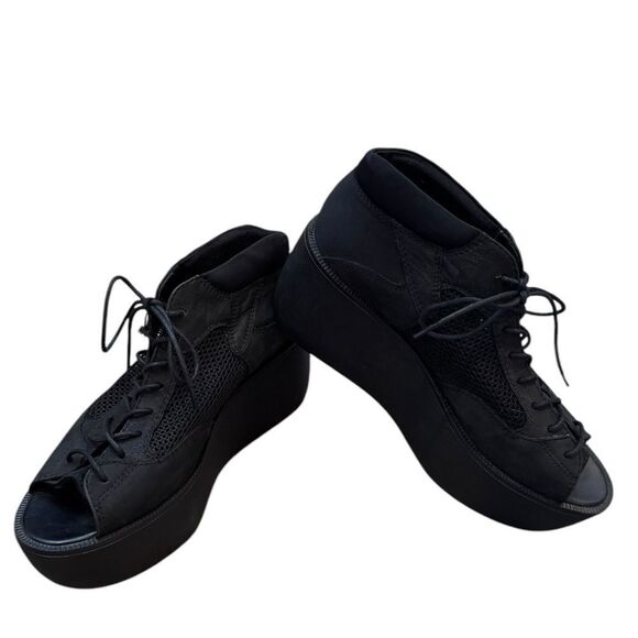 Vagabond Platform Leather Mesh Peep Toe Lace Up Sneakers 38 - Picture 1 of 9